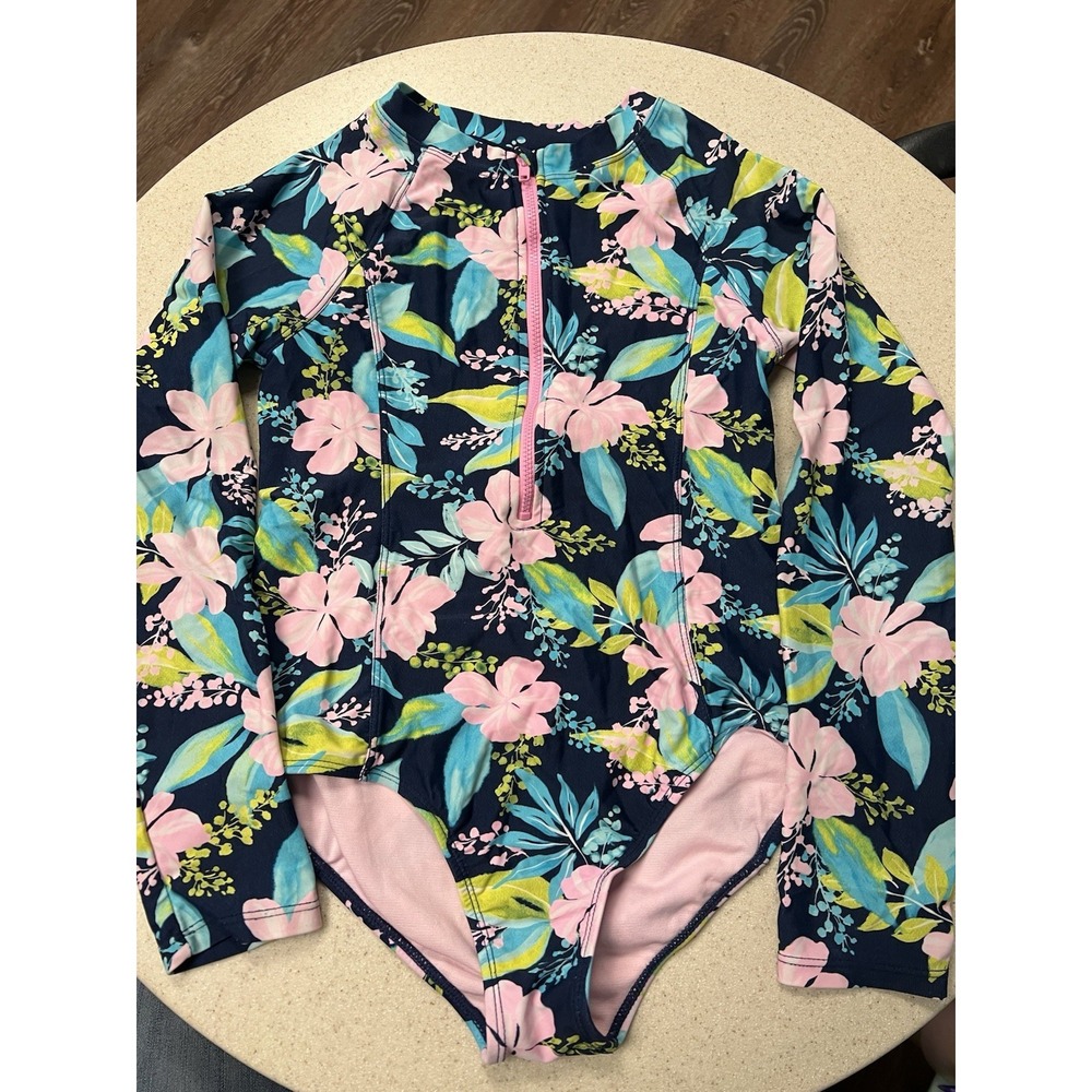 Girls Angel Beach  Floral One Piece Swimsuit‎ Size 12